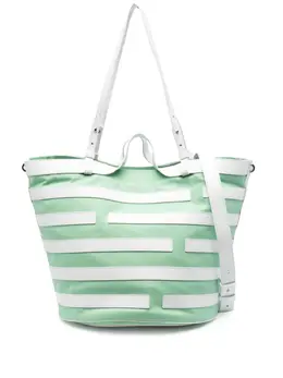 Casadei stripe-pattern leather tote bag 19635786