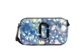 Marc Jacobs The Snapshot bag Watercolor Blue Printed Leather Shoulder Bag Purse 49369