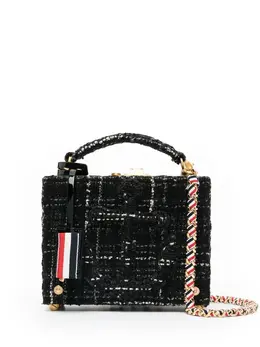 Thom Browne mini tweed ribbon chain tote bag 18836090