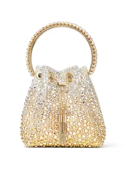 Jimmy Choo Bon Bon crystal-embellished bucket bag 17499787
