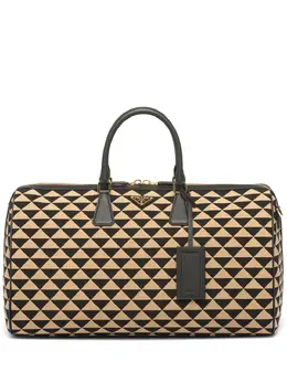 Prada Symbole embroidered fabric travel bag 19468335