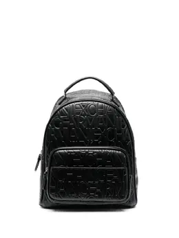 Armani Exchange logo-embossed faux-leather backpack 19842587