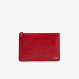 Женский большой клатч Lacoste на молнии из тисненой кожи 1518152