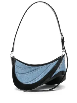 Mugler medium Spiral Curve 01 denim crossbody bag 19752331