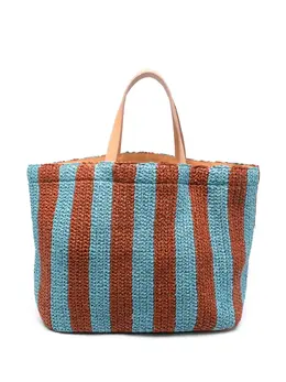 La Doublej Riviera striped raffia tote bag 19429794