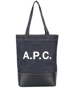 A.P.C. logo print denim tote 14985494