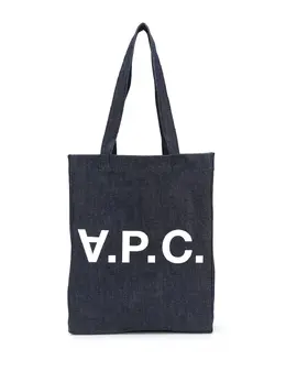 A.P.C. logo denim tote bag 15022375
