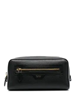 Tom Ford grained-leather logo-stamp wash bag 19570697