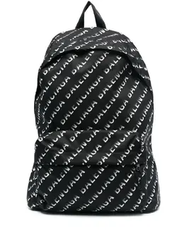 Balenciaga UNISEX Wheel Logo Print Backpack Black 507460h856x1090