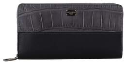 Dolce & Gabbana Black Zip Around Continental Clutch Leather Wallet vas12506