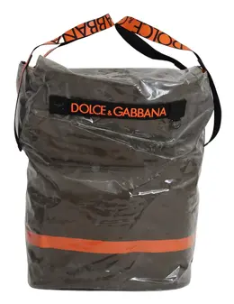 Dolce & Gabbana Cotton Men Large Fabric Green Shopping Tote Bag vas12552