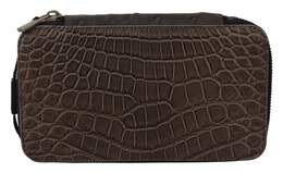 Dolce & Gabbana Gray Skin Leather Vanity Case Toiletry Shaving Bag vas12718