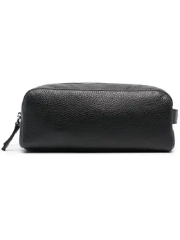Orciani double-compartment leather wash bag 18951052