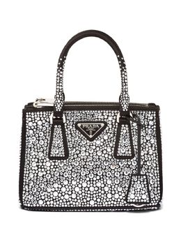 Prada Galleria crystal-embellished duchesse mini bag 19467510