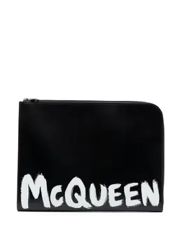 Alexander McQueen Graffiti logo-print clutch 20261645