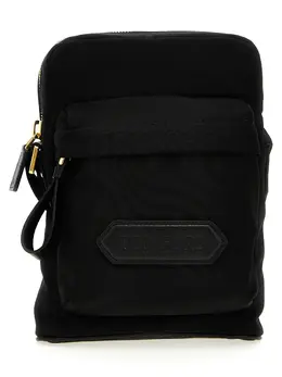 Tom Ford-Logo Nylon Crossbody Bag Borse A Tracolla Nero-Uomo 51735858446676