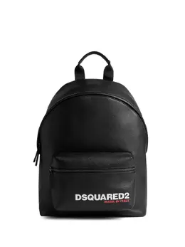 Dsquared2 logo-print pebbled leather backpack 19671791