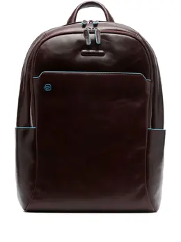 Piquadro leather logo-patch backpack 19131557