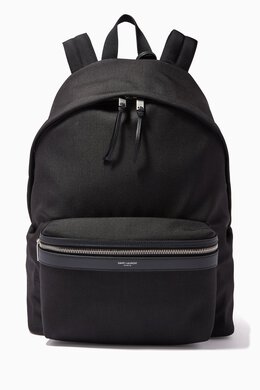 Saint Laurent City Backpack in Nylon Canvas & Leather 214587327_13