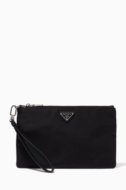 Prada Logo Plaque Clutch in Nylon 214835151_2709