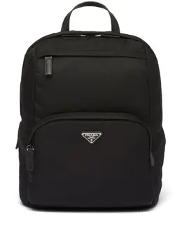 Prada triangle-logo zipped backpack 19918556