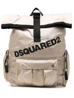 Dsquared2 logo-print buckled backpack 18221280