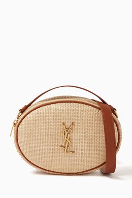 Saint Laurent Camera Bag in Raffia & Vegetable-tanned Leather 216135166_179