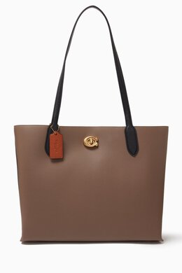 Coach Willow Tote with Signature Canvas Interior in Colour-block Leather 213974640_15