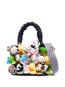 La Milanesa Toys appliquéd denim tote bag 20507656