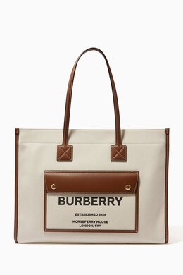 Burberry Freya Medium Tote Bag in Canvas & Leather 215438672_15