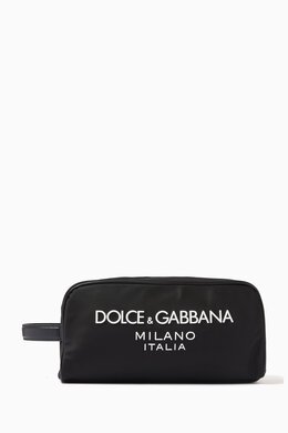 Dolce & Gabbana Rubberized Logo Toiletry Bag in Nylon 216331747_245