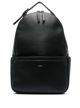 A.P.C. logo-stamp faux-leather backpack 20617787